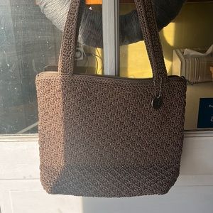 The Sak tan crocheted shoulder bag